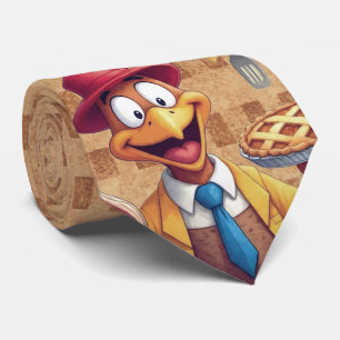 Funny Turkey Chef in action,Thanksgiving Tie