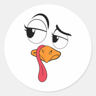 Funny Turkey Cool Turkey Thanksgiving Costume Men  Classic Round Sticker