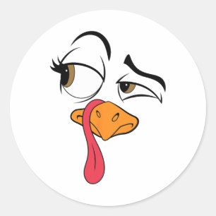 Funny Turkey Cool Turkey Thanksgiving Costume Men Classic Round Sticker