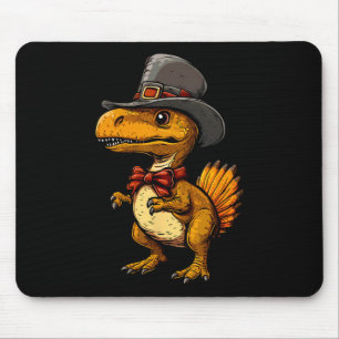Funny Turkey Dinosaur Thanksgiving Cute Turkeysaur Mouse Pad