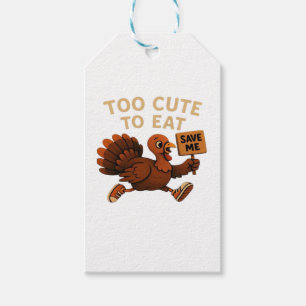 Funny Turkey Escape Oversized T-Shirt.png Gift Tags