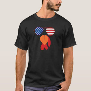 Funny Turkey Face Patriotic Glasses Kids Adult Sw T-Shirt