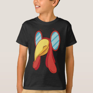 Funny Turkey Face Thanksgiving Fall Joke Humour T-Shirt