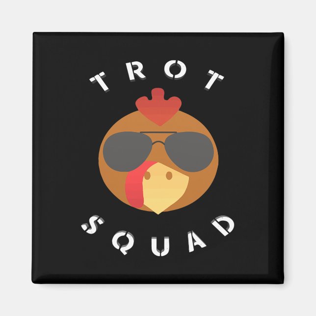 Funny Turkey Face Trot Squad Thanksgiving Running  Magnet (Front)
