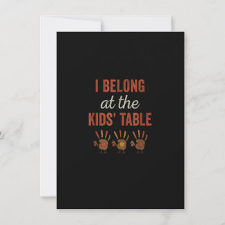 Funny Turkey Hand Kids Table Thanksgiving Invitation