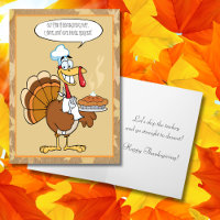 Funny Turkey Happy Thanksgiving Serving Pie