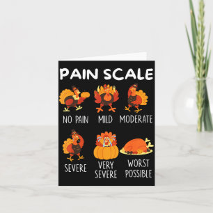 Funny Turkey Pain Scale Thanksgiving Cna Er Nurse Card