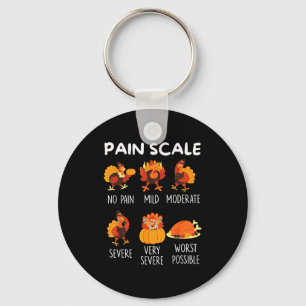 Funny Turkey Pain Scale Thanksgiving Cna Er Nurse Key Ring