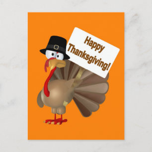 Funny Turkey saying ''Happy Thanksgiving!'' Holiday Postcard
