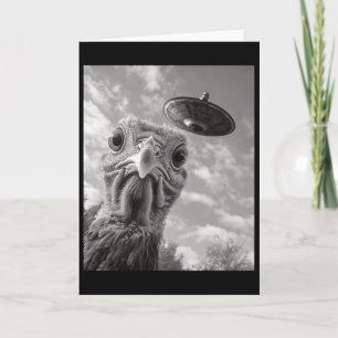 Funny Turkey Selfie Ufo Thanksgiving Card