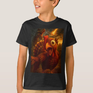 Funny Turkey Selfie With Dinosaur And Meteor Acaly T-Shirt