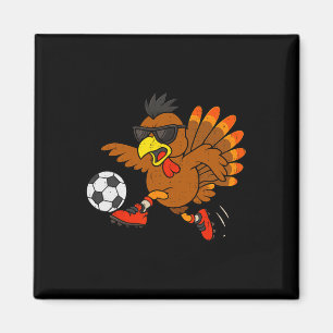 Funny Turkey Soccer Thanksgiving Sports Humor Men  Magnet