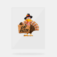 Funny Turkey Thanksgiving Eat Pizza Vegan Pilgrim 