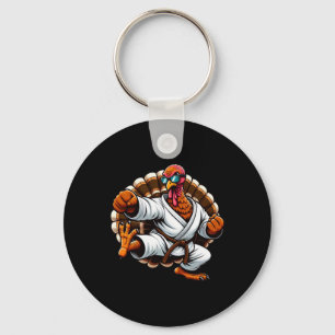 Funny Turkey Thanksgiving Karate Judo Martial Arts Key Ring