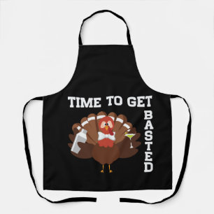 Funny Turkey Time To Get Basted Thanksgiving Apron