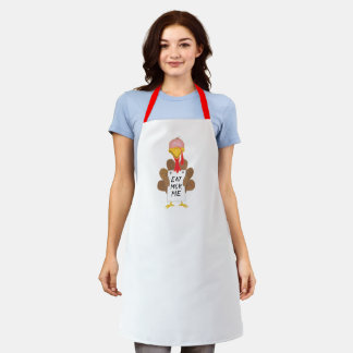 Funny Turkey with Eat More Pie Sign Apron