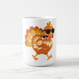 Funny Turkey With Sunglasses Thanksgiving Coffee Mug