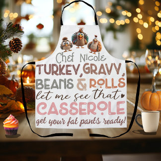Funny Turkeys Thanksgiving Dinner Chef  Apron