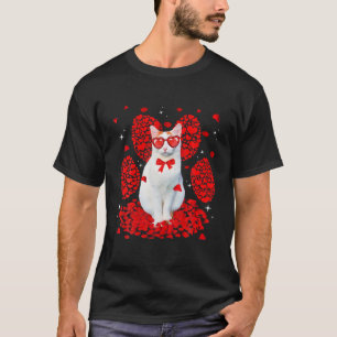 Funny Turkish Van Cat Valentine Paw Heart Cat Love T-Shirt