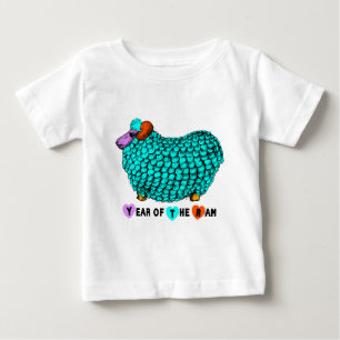 Funny Turquoise Ram Chinese New Year Zodiac Baby T T-Shirt