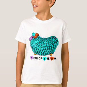 Funny Turquoise Ram Chinese New Year Zodiac Kids S T-Shirt