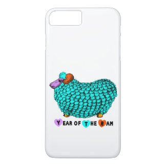 Funny Turquoise Ram Chinese Year Zodiac iPhone 8 Plus/7 Plus Case