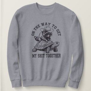 Funny Turtle and Racoon Graphic Sweatshirt