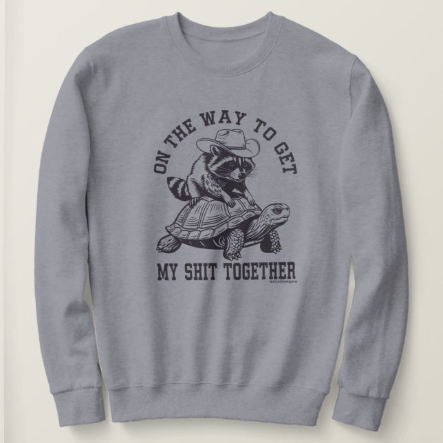 Funny Turtle and Racoon Graphic Sweatshirt (Design Front)