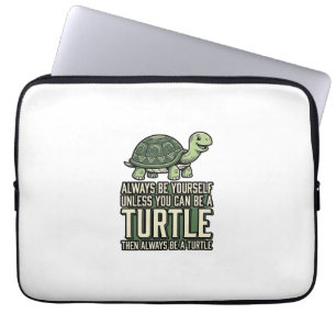 Funny Turtle Be Yourself Vintage Shirt Design_1 Laptop Sleeve