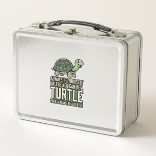 Funny Turtle Be Yourself Vintage Shirt Design_1 Metal Lunch Box