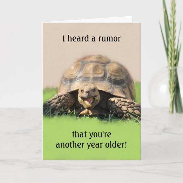 Funny Turtle Birthday Card for Any Kid (Front)