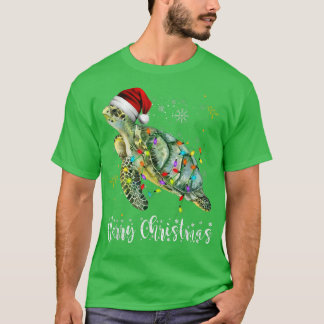 Funny Turtle Christmas Lights Christmas Turtle San T-Shirt