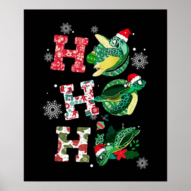 Funny Turtle Christmas Lovers Poster (Front)