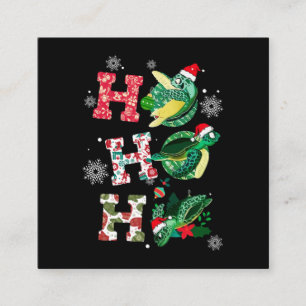 Funny Turtle Christmas Lovers Square Business Card