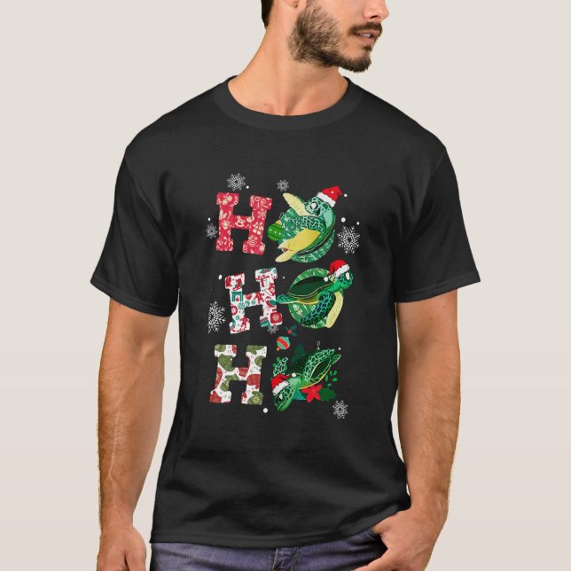 Funny Turtle Christmas Lovers T-Shirt (Front)