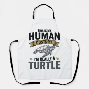 Funny Turtle Costume Vintage Engraving Design_1 Apron