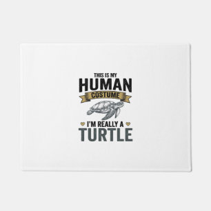Funny Turtle Costume Vintage Engraving Design_1 Doormat