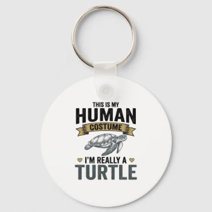 Funny Turtle Costume Vintage Engraving Design_1 Key Ring
