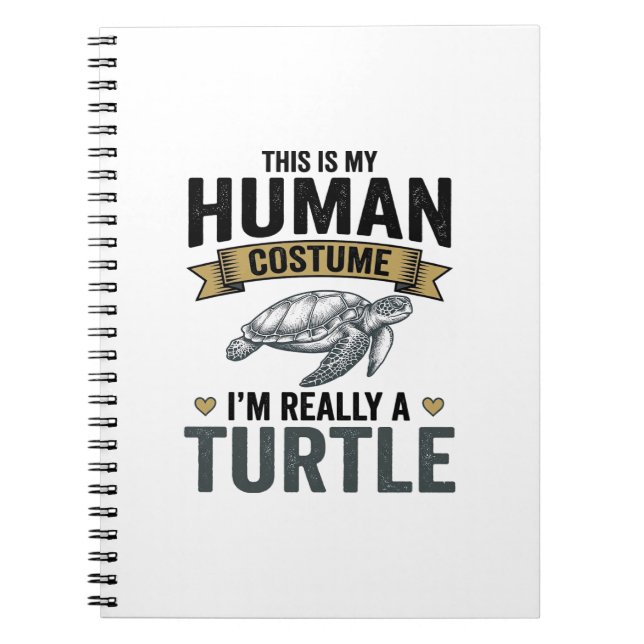 Funny Turtle Costume Vintage Engraving Design_1 Notebook (Front)