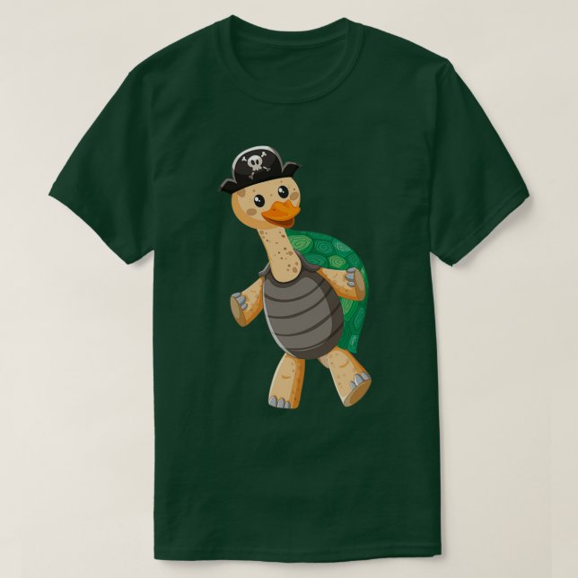 funny turtle duck pirate gift ideas T-Shirt (Design Front)