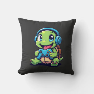 Funny Turtle Gamer Gaming Turtles Video Game (1) Cushion