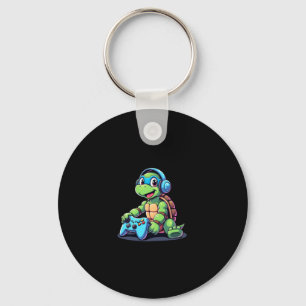 Funny Turtle Gamer Gaming Turtles Video Game (2) Key Ring