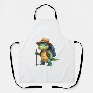 Funny Turtle Hiking Graphic Camping Lover Adventur Apron