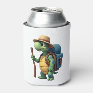 Funny Turtle Hiking Graphic Camping Lover Adventur Can Cooler
