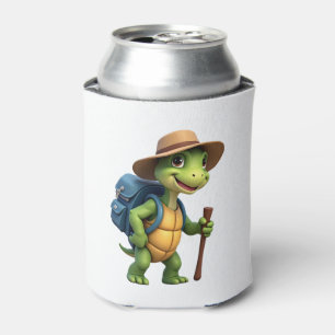 Funny Turtle Hiking Graphic Camping Lover Adventur Can Cooler