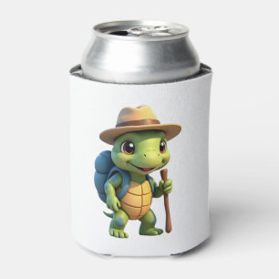 Funny Turtle Hiking Graphic Camping Lover Adventur Can Cooler