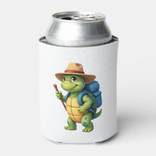 Funny Turtle Hiking Graphic Camping Lover Adventur Can Cooler