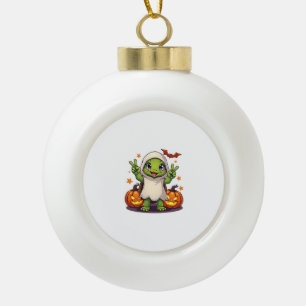 Funny Turtle Hiking Graphic Camping Lover Adventur Ceramic Ball Christmas Ornament