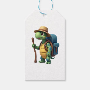 Funny Turtle Hiking Graphic Camping Lover Adventur Gift Tags