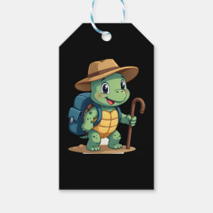 Funny Turtle Hiking Graphic Camping Lover Adventur Gift Tags